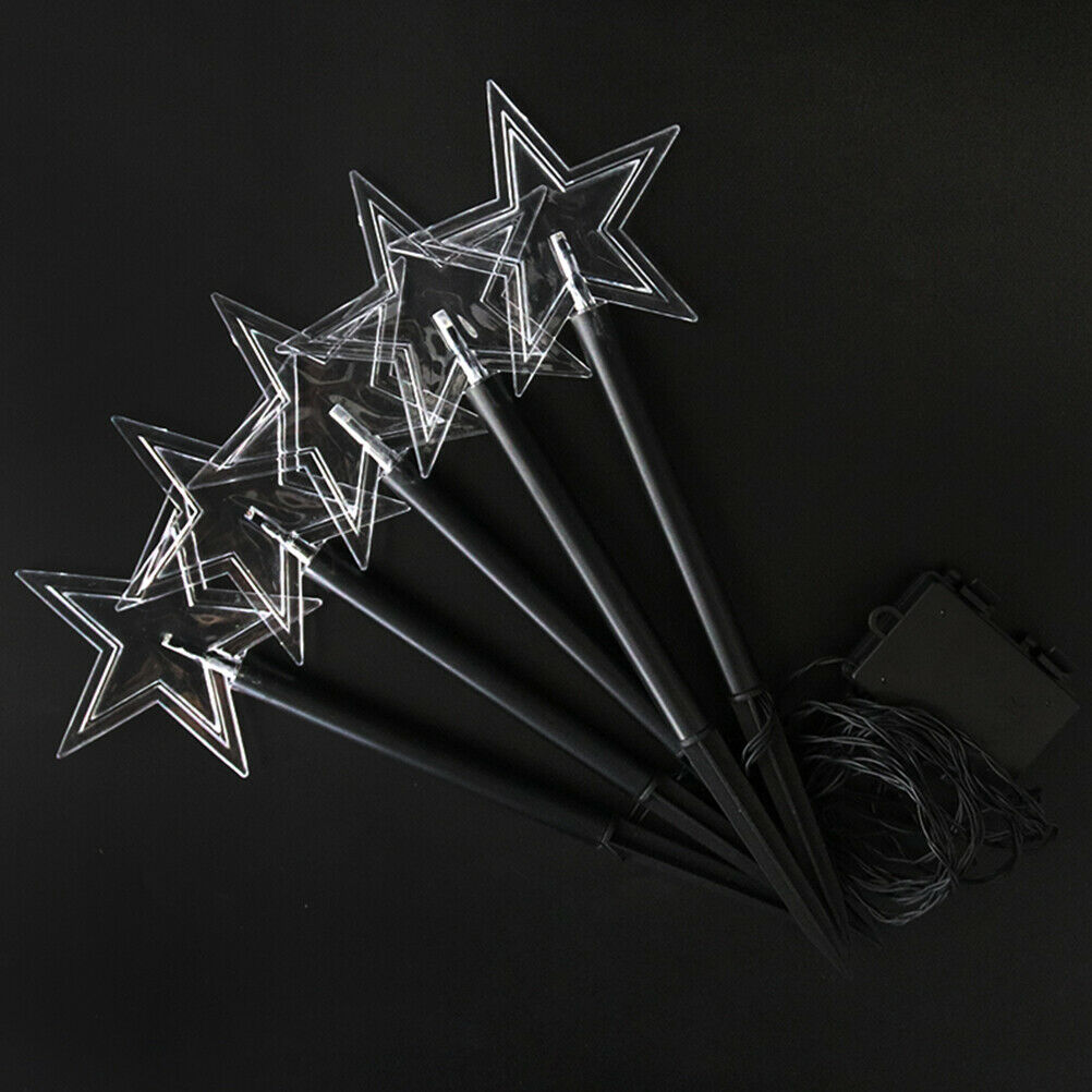 5Pcs Solar Christmas Lights Outdoor Garden Decorative Lights Waterproof Lights