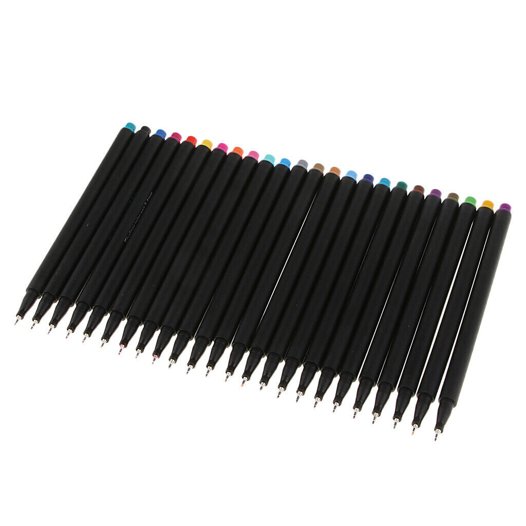 24 Colors Ultra Fine Tip Ink Pens 0.4mm Art Markers
