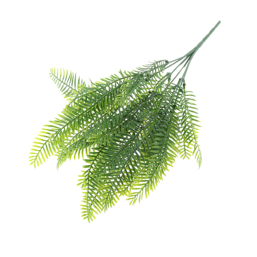 Artificial Plant 7 Branches Green Pteris Fern Leaves Grass Floral Decor 35cm