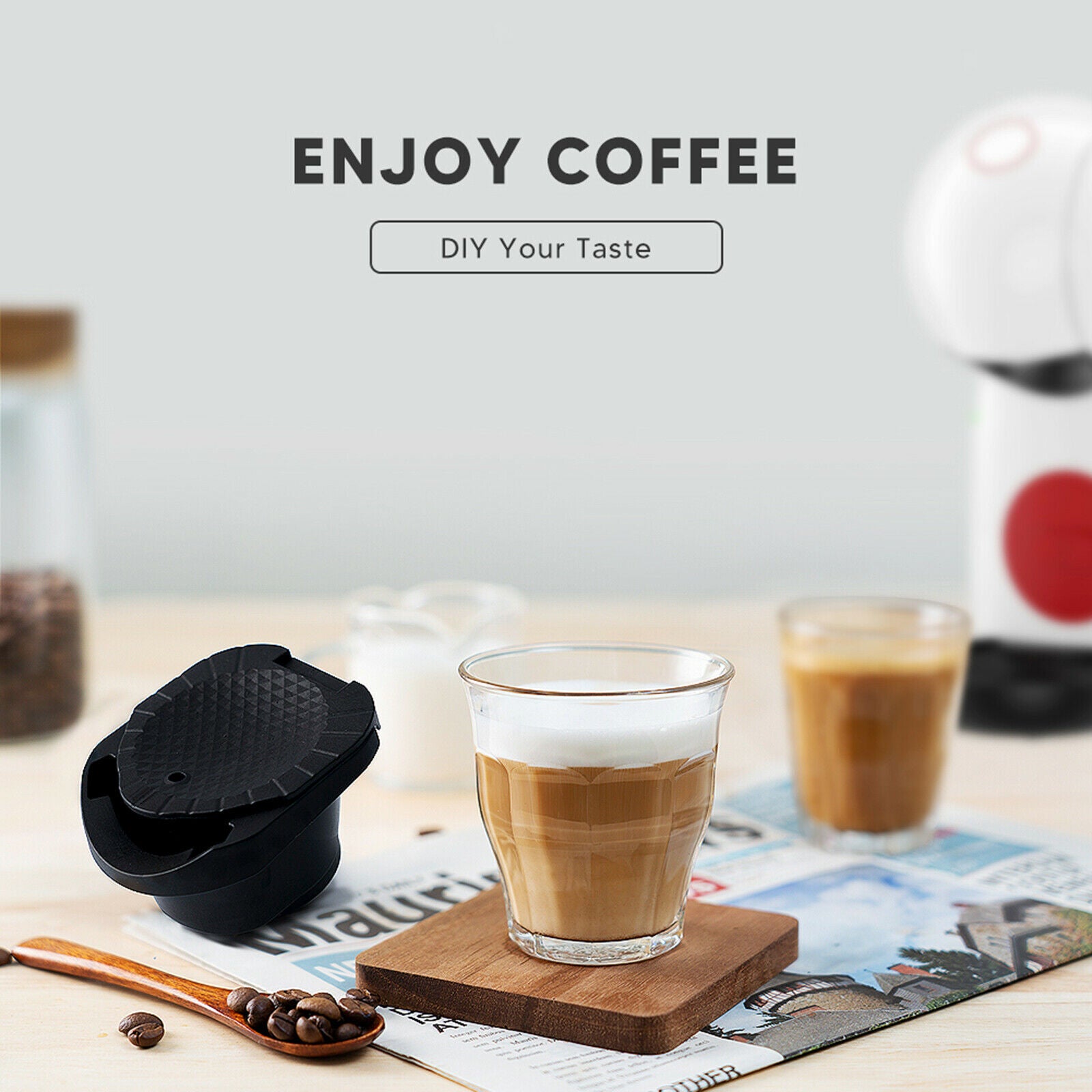 Handheld Coffee Capsule Converter Reusable Coffee Maker Machine for Cafe