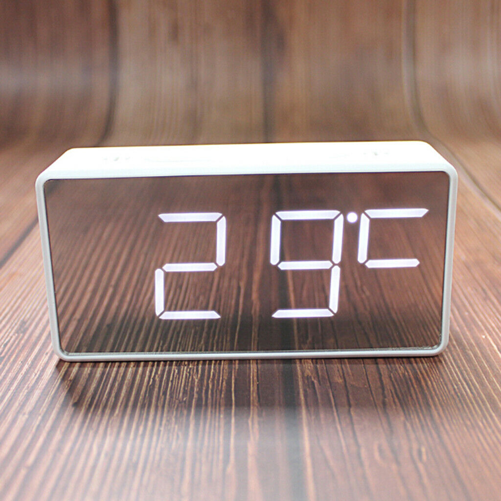 3 X Digital Alarm Clock, Temperature Detect, Wood Made Electric Clocks White