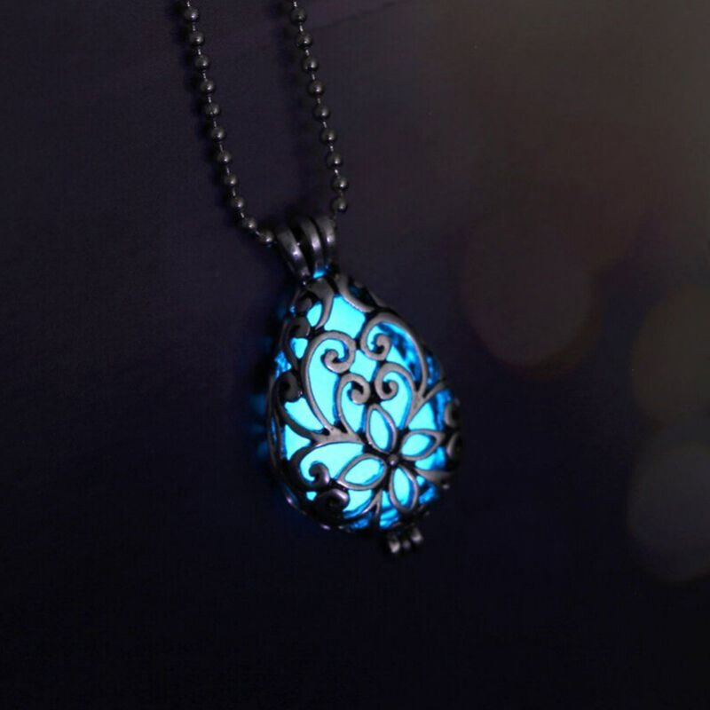 Lovely Wishing Tear Drop Fairy Glow in the Dark Steampunk Pendan.l8