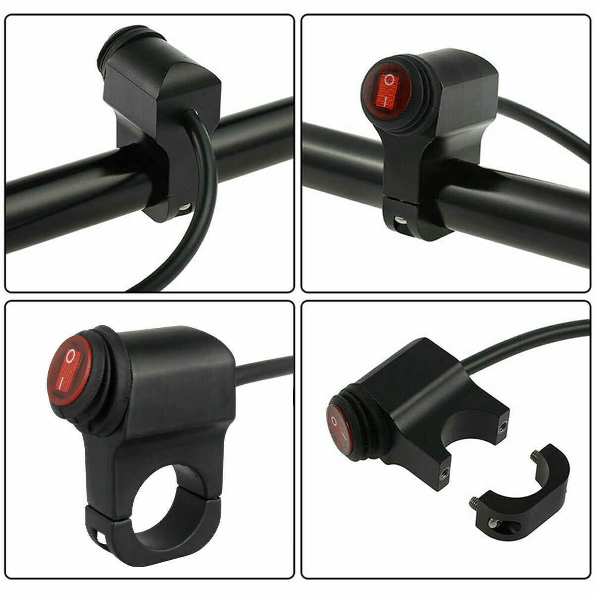 Motorcycle ATV Handlebar Headlight Fog Spot light 12V On Off Switch Waterproof