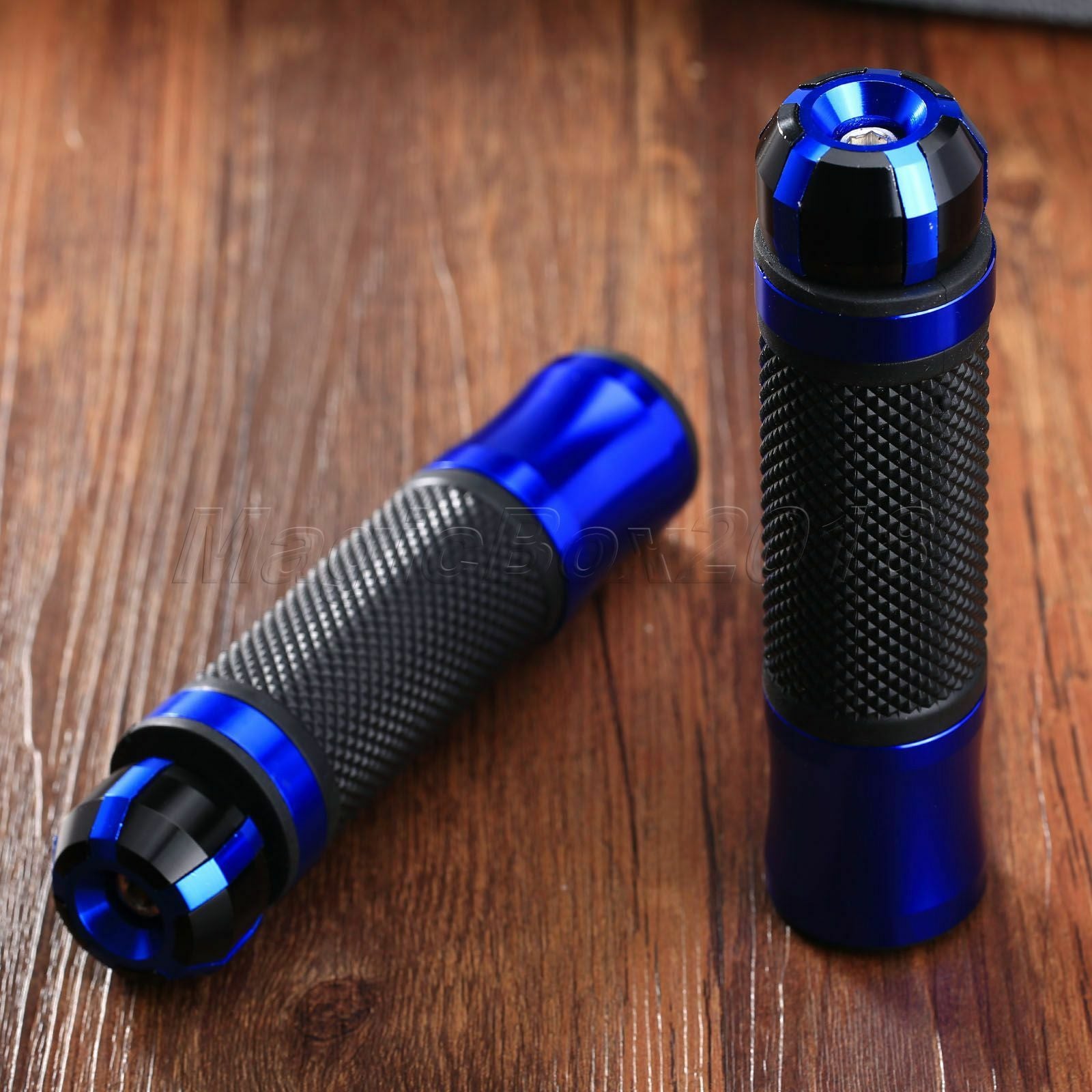 Blue 7/8" 1" CNC Rubber Hand Grips Bar Ends for Ducati 748 1999 1998 1997 1996