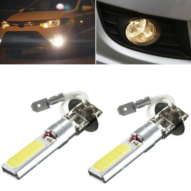 2Pcs H3 COB LED Bright Xenon White 6000K Car Auto Fog Light Lamp Bulb 12V.l8