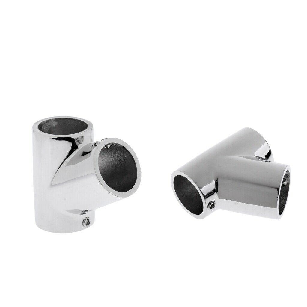 Boat Hand Rail Fitting - 60 Degree Tee- 316 Marine Stainless Steel 25mm+22mm