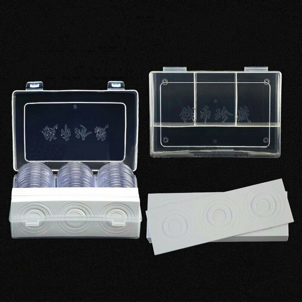 Universal 30*46mm Coin Capsules Plastic Clear Storage Box Case Collection Holder