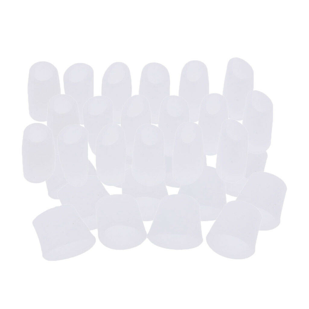 15 Pairs Women/Men Toe Sleeves Caps Wraps Cushions Protector Pain Ease White