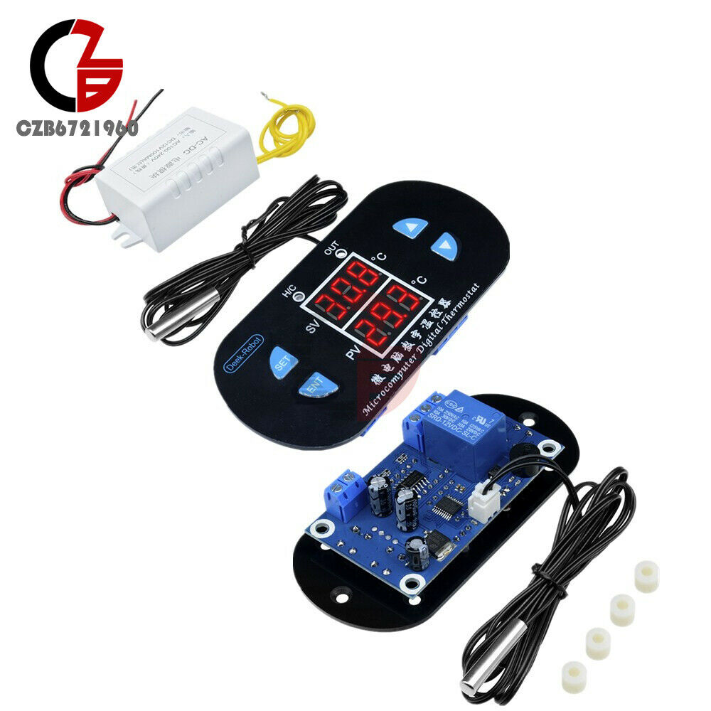 AC 110V/220V 10A Digital Dual LED W1308 Thermostat Temperature Controller Sensor