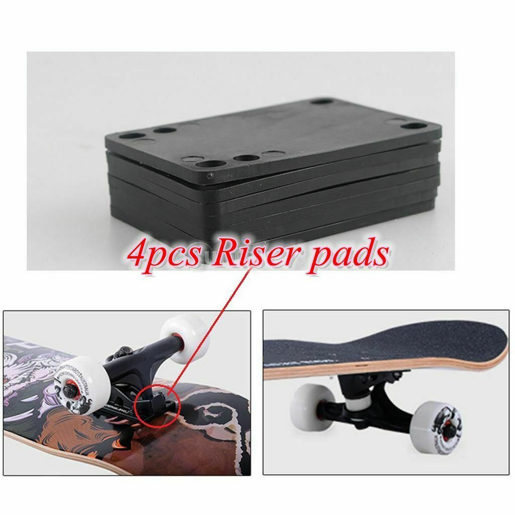 2 Pairs of 3mm Longboard Skateboard Hardware - Replacement Shock Pads - Riser