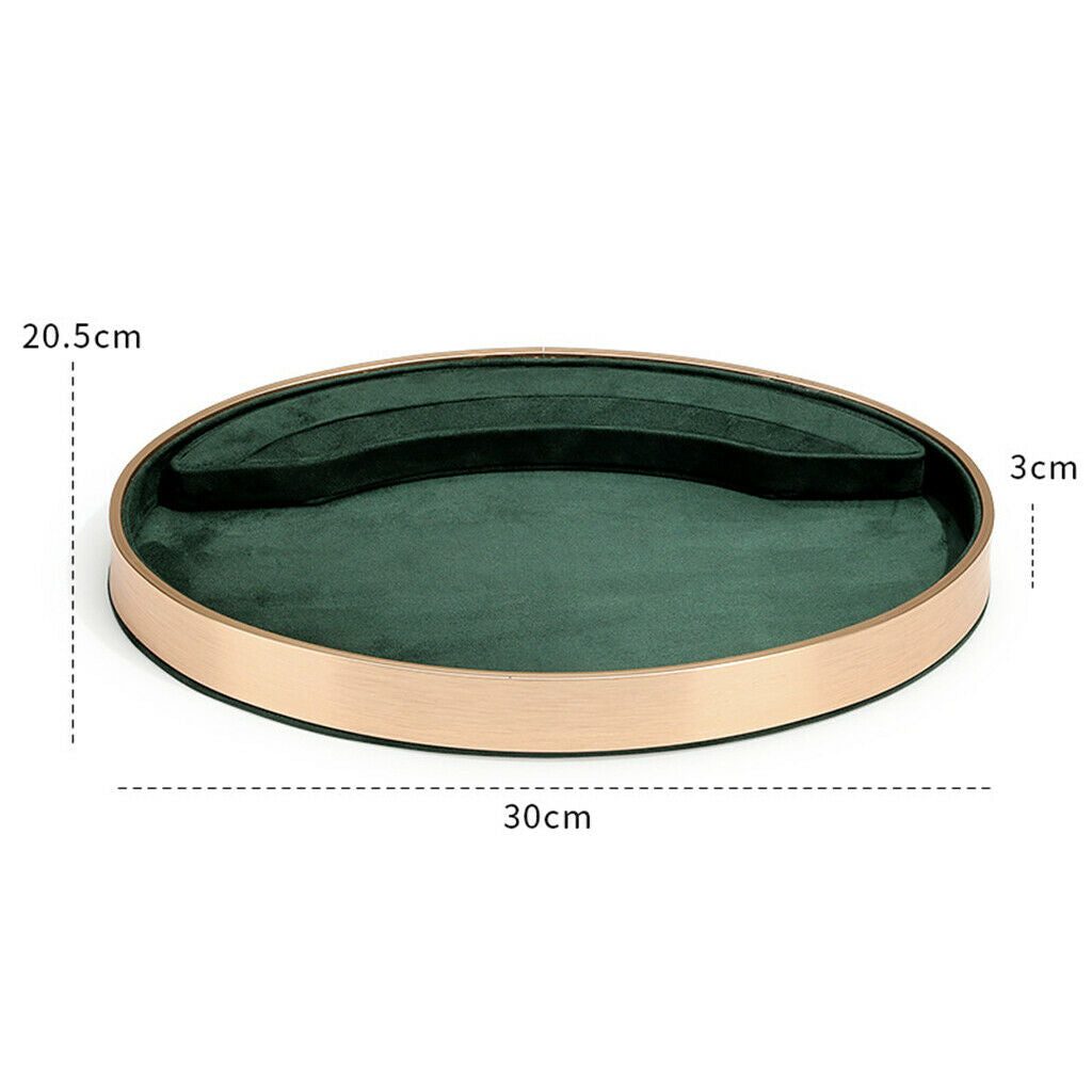 Jewelry Tray Velvet Storage Rings Display Showcase Countertop Store green
