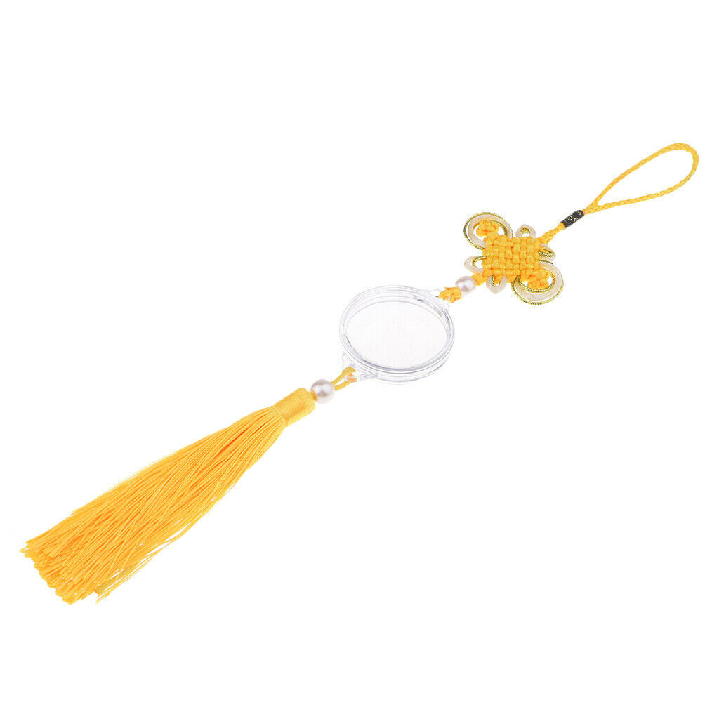 Chinese lucky charm wall hanging with yellow tassel