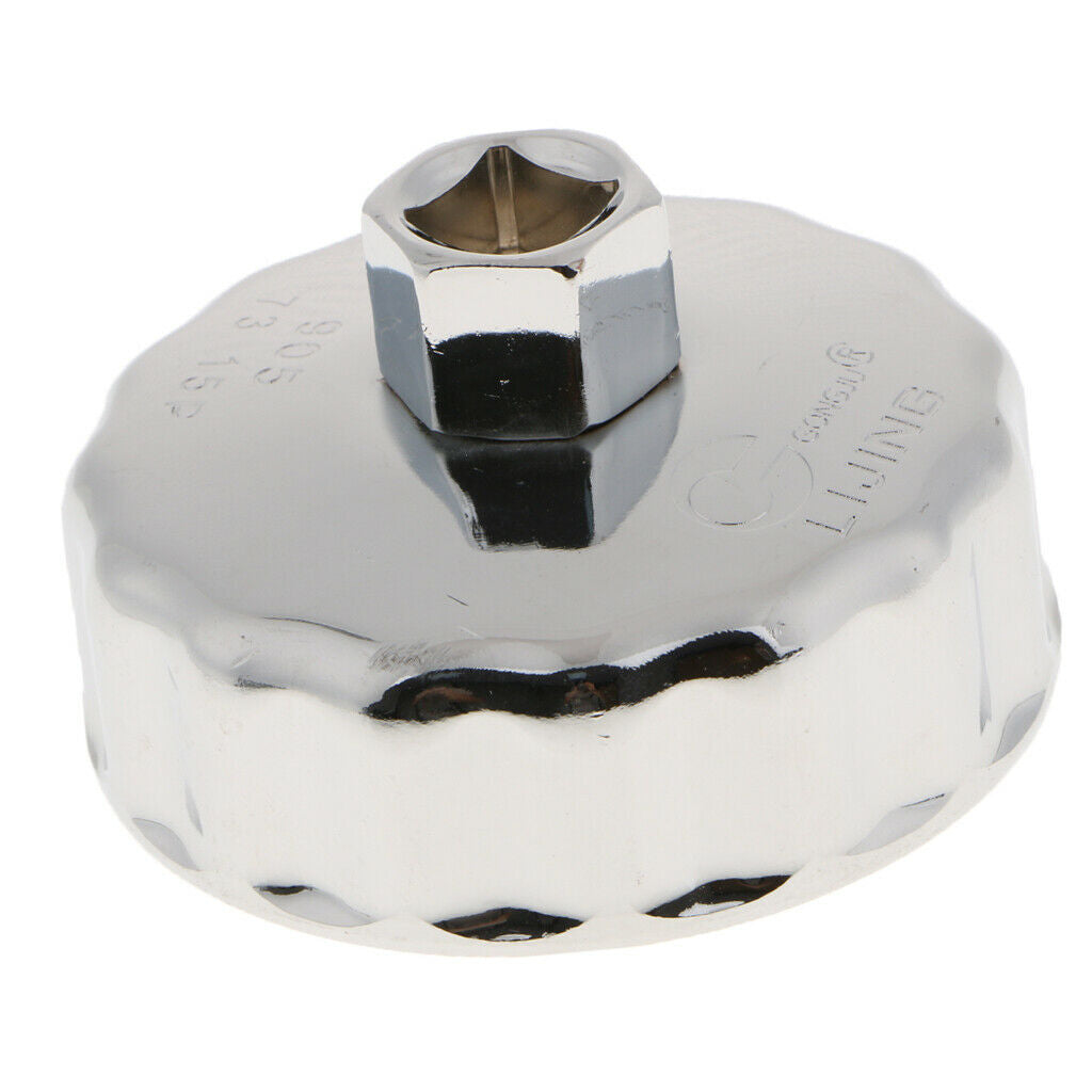 905 Sliver Oil Filter Remover Cap Oil Grid Wrench 14 Flutes For Car 80x45mm