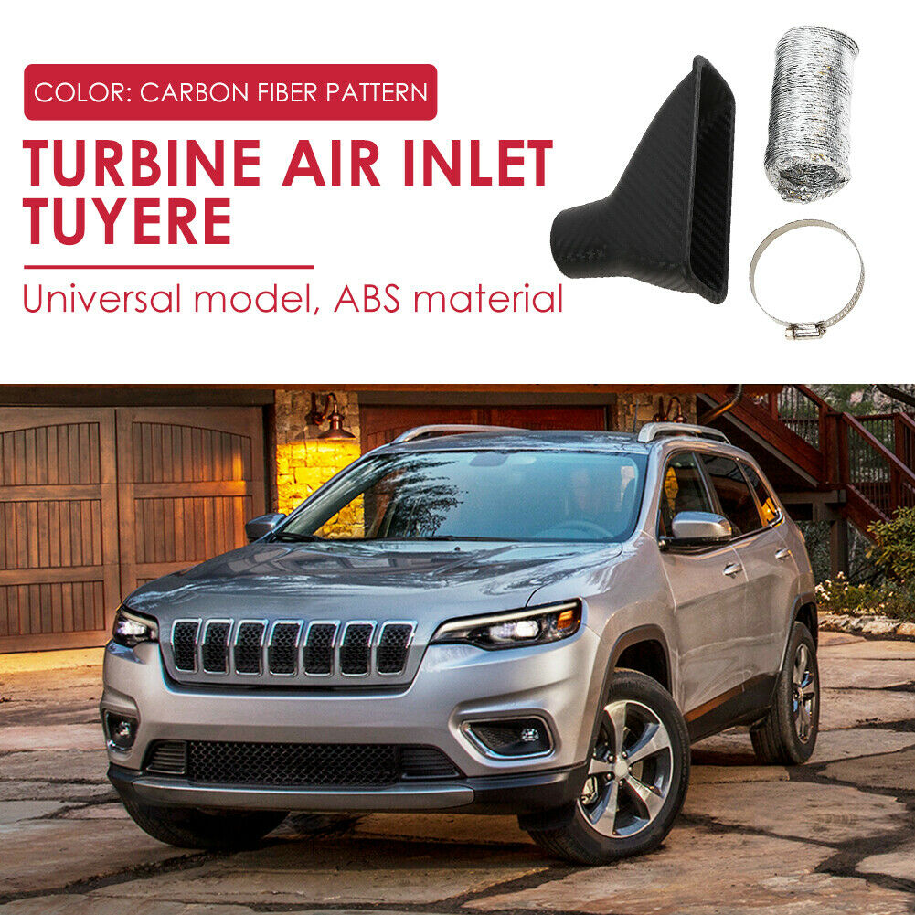 Carbon Fiber Look Car Front Bumper Turbo Air Intake Pipe Turbine Inlet Pipe Kit