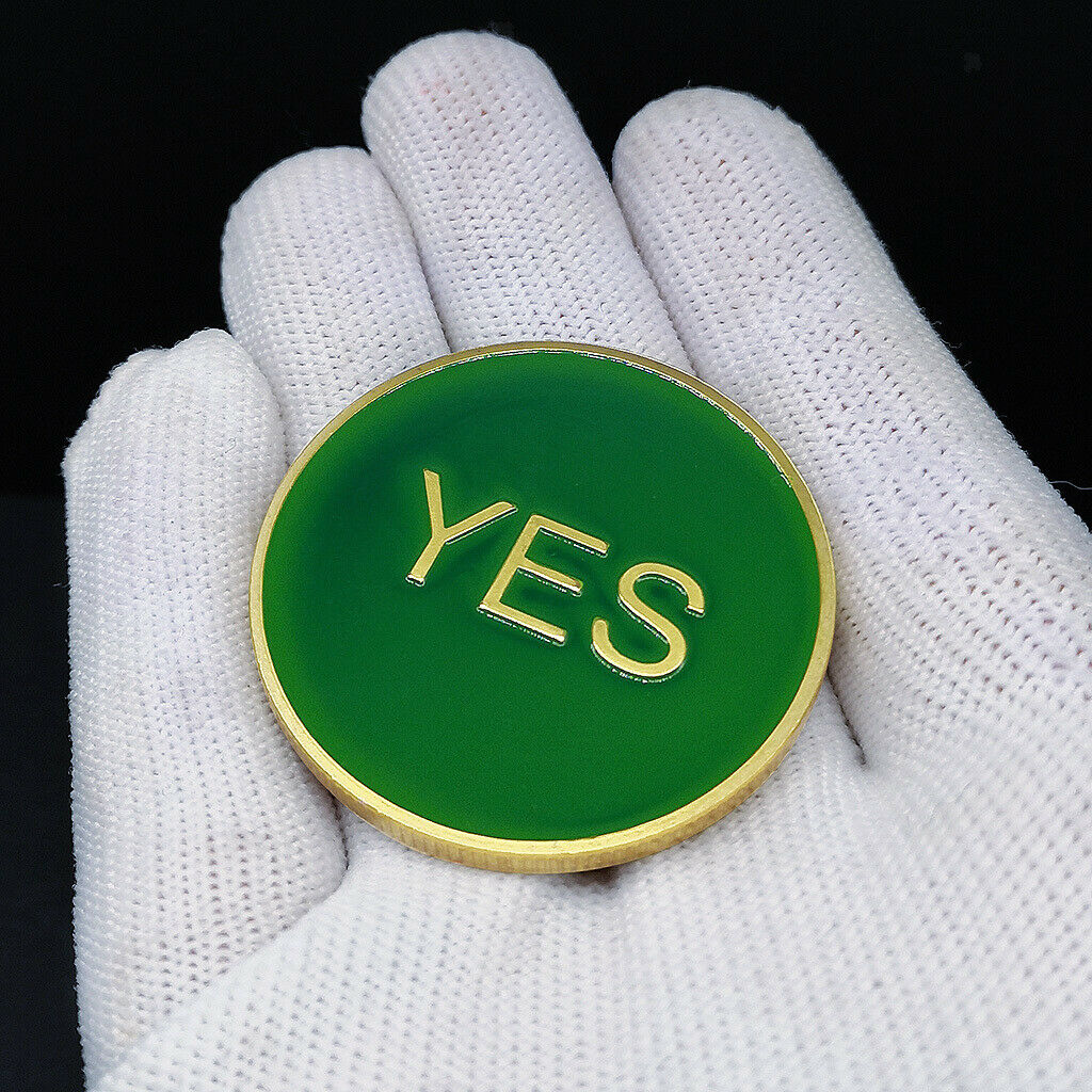 Commemorative Coin Souvenir Art Decision Making Coin Yes or No Green Red