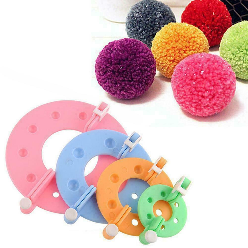 8Pcs Pompom Maker Kit Knitting Crafts 4 Different Sizes Plush Tool Making J6L4