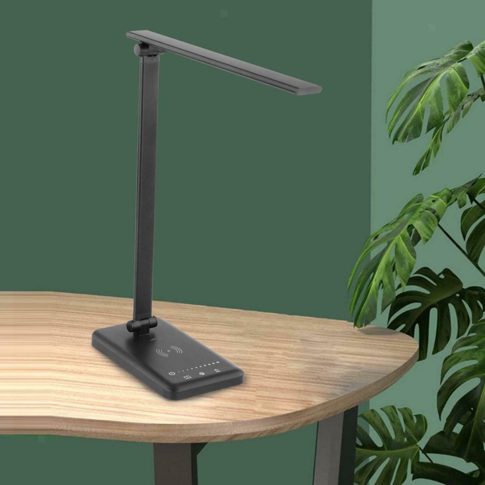 Modern Metal Desk Lamp with Wireless Charger Bedroom Table Light LED Lamps