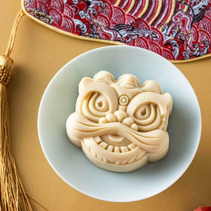 Plastic Mooncake Mold 75g Lion Stamps Biscuit Cookie Cutter Mould DIY Fondant