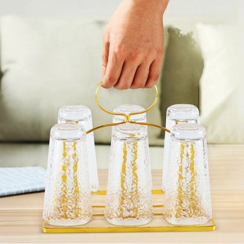 Cup Drying Rack Stand, Metal Bottle Drying Organizer Stand with 6 Cups or MuW3X3