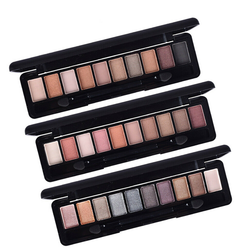 10 Colors Shimmer Matte Eyeshadow Palette with Eye Shadow Makeup Brush #02