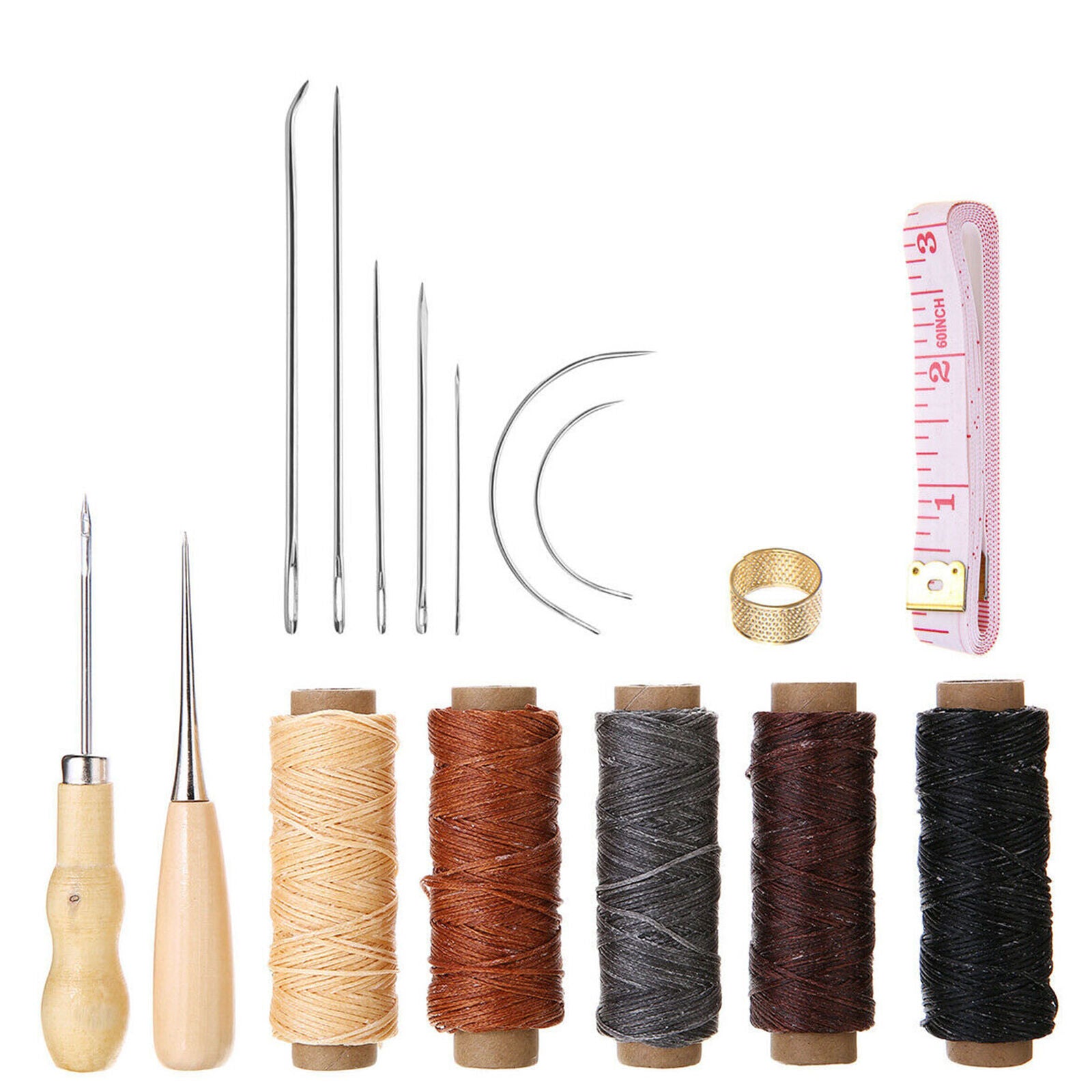 16 pieces leather tool upholstery needle sewing drilling craft sewing groover
