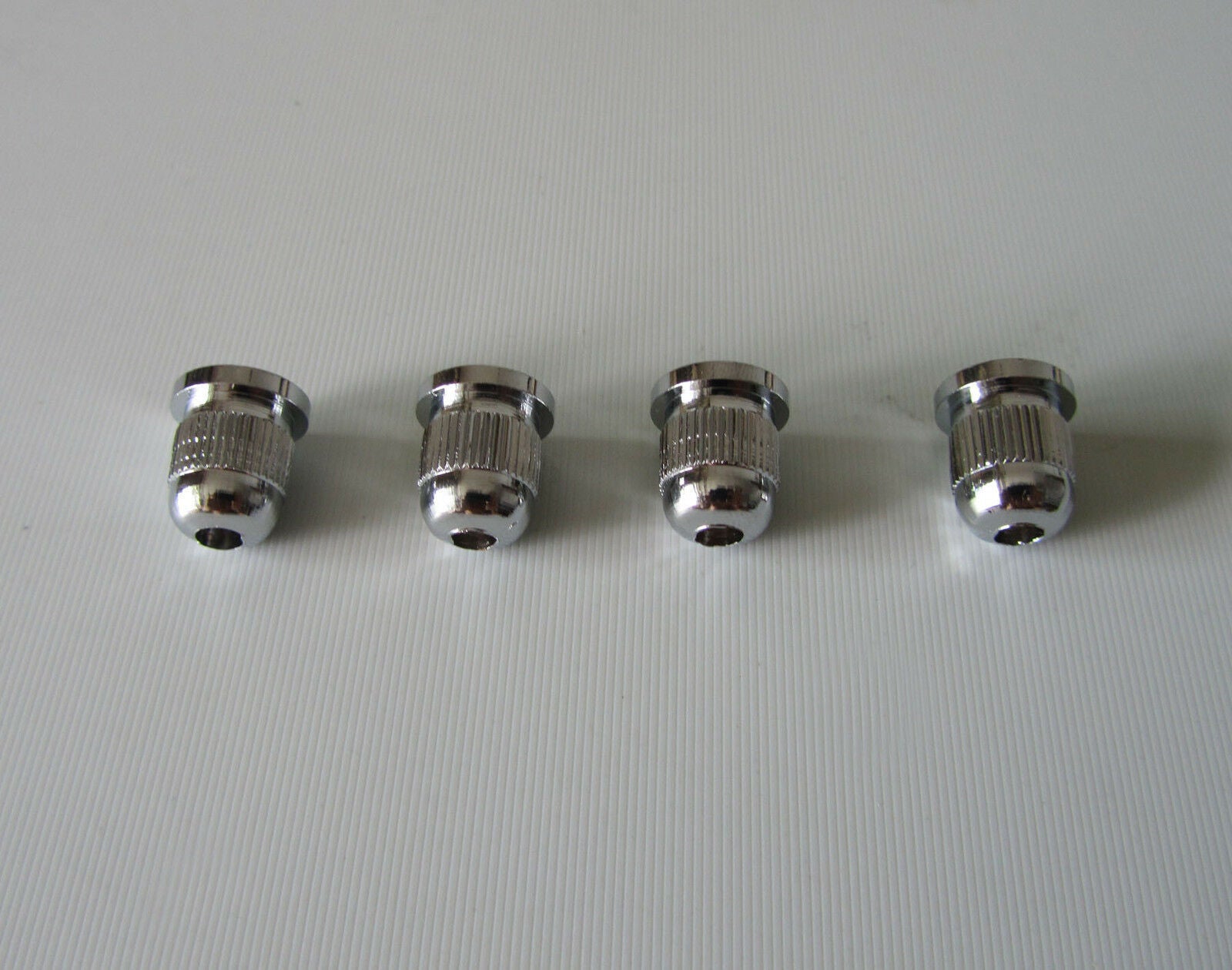 4x Chrome String Through Body 3/8" String Ferrules for 4 String Bass Guitar