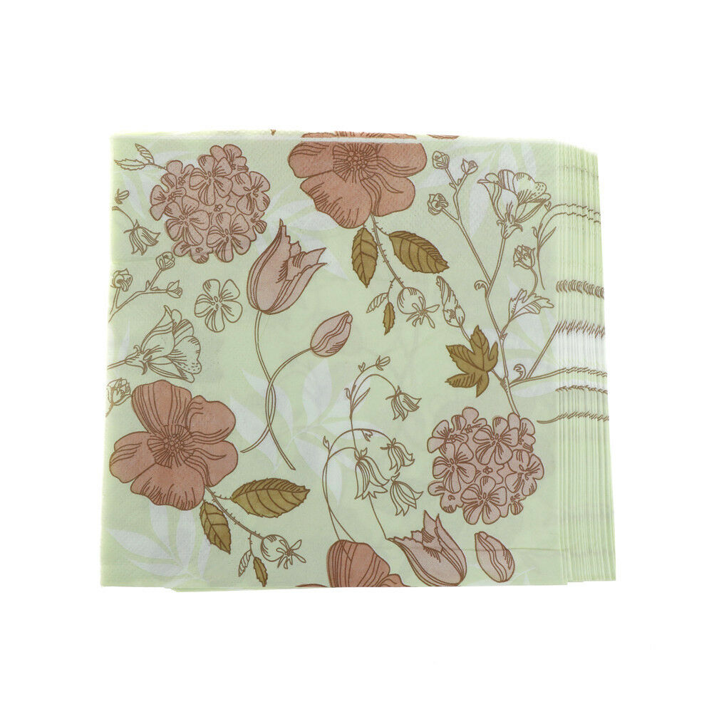 20X wedding party napkins printed flower paper napkin for party supplies decBDA