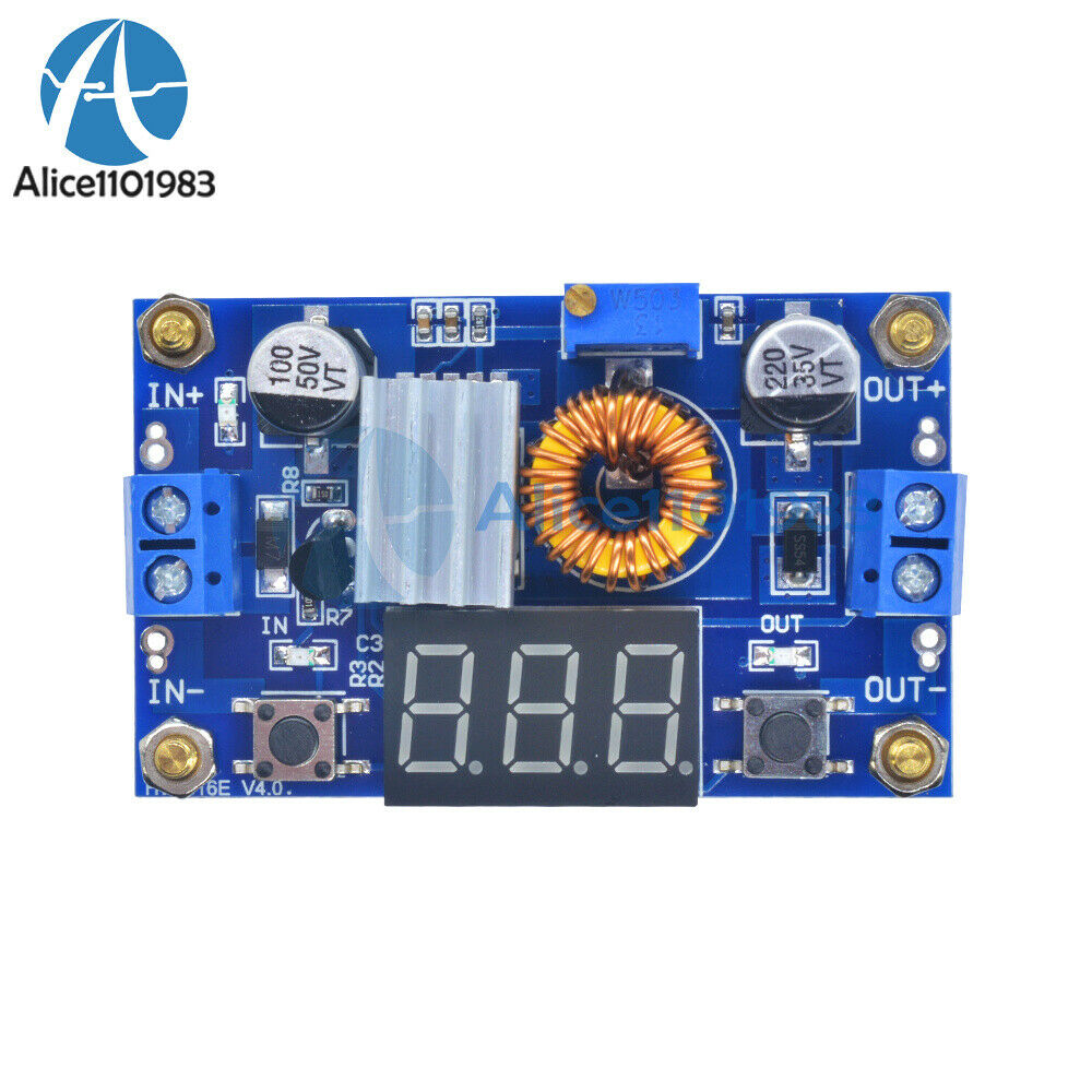 10PCS 5A Adjustable Power CC/CV Step-down Charge Module LED Driver  Voltmeter
