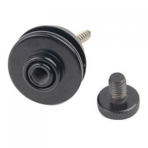 2 Flat Head Chrome Strap Lock Straplock Button Pins for Electric Guitar Bass Blk