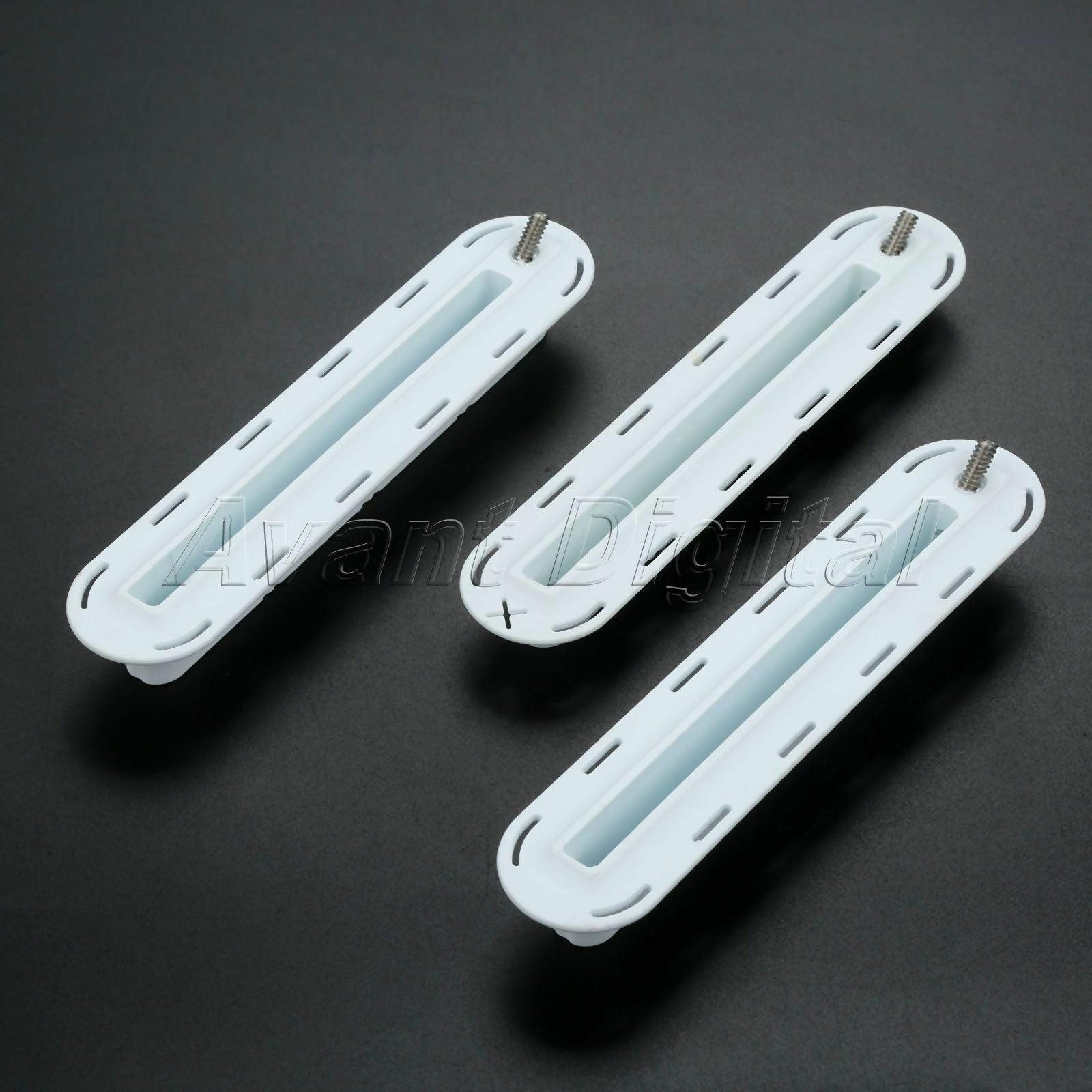 1set White Durable Surfboard Tri Fins Box Surfboard Fins Plugs for Future White