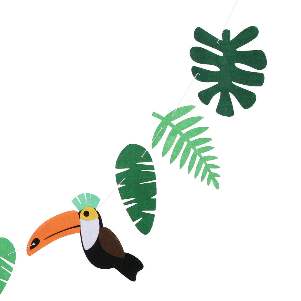 Tropical Leaves Toucan Banner Garland Felt Garland Party Supplier 3 Meters