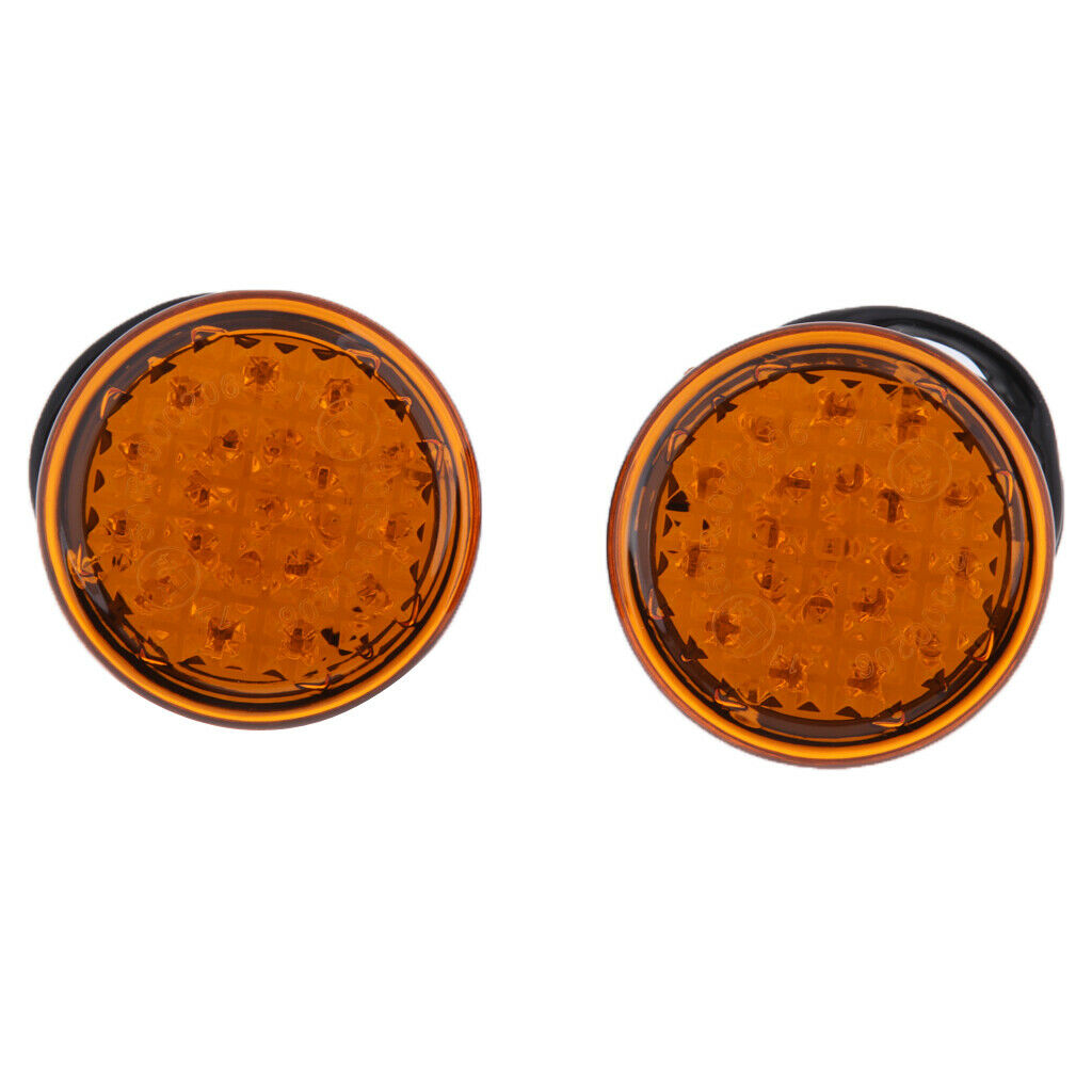 Pair Waterproof Motorcycle 20 LED Round Lamp Turn Signal Light 5W Orange
