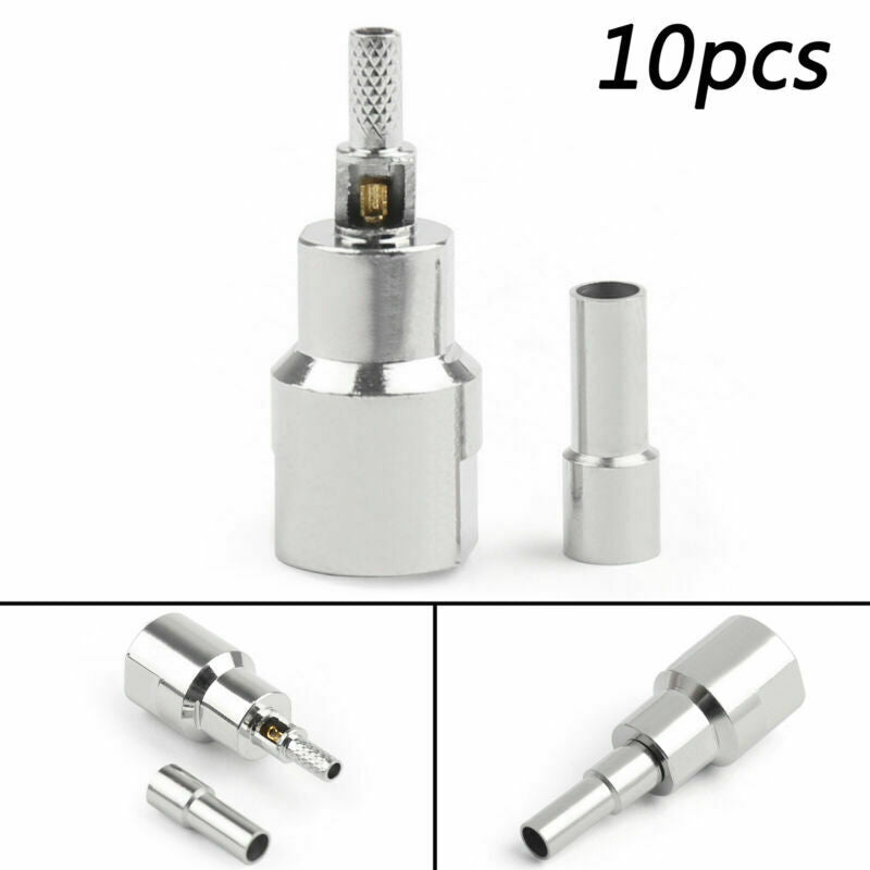10x FME Male Plug Crimp Connector RF Coax Adapter For RG174 LMR100 RG316 Cable