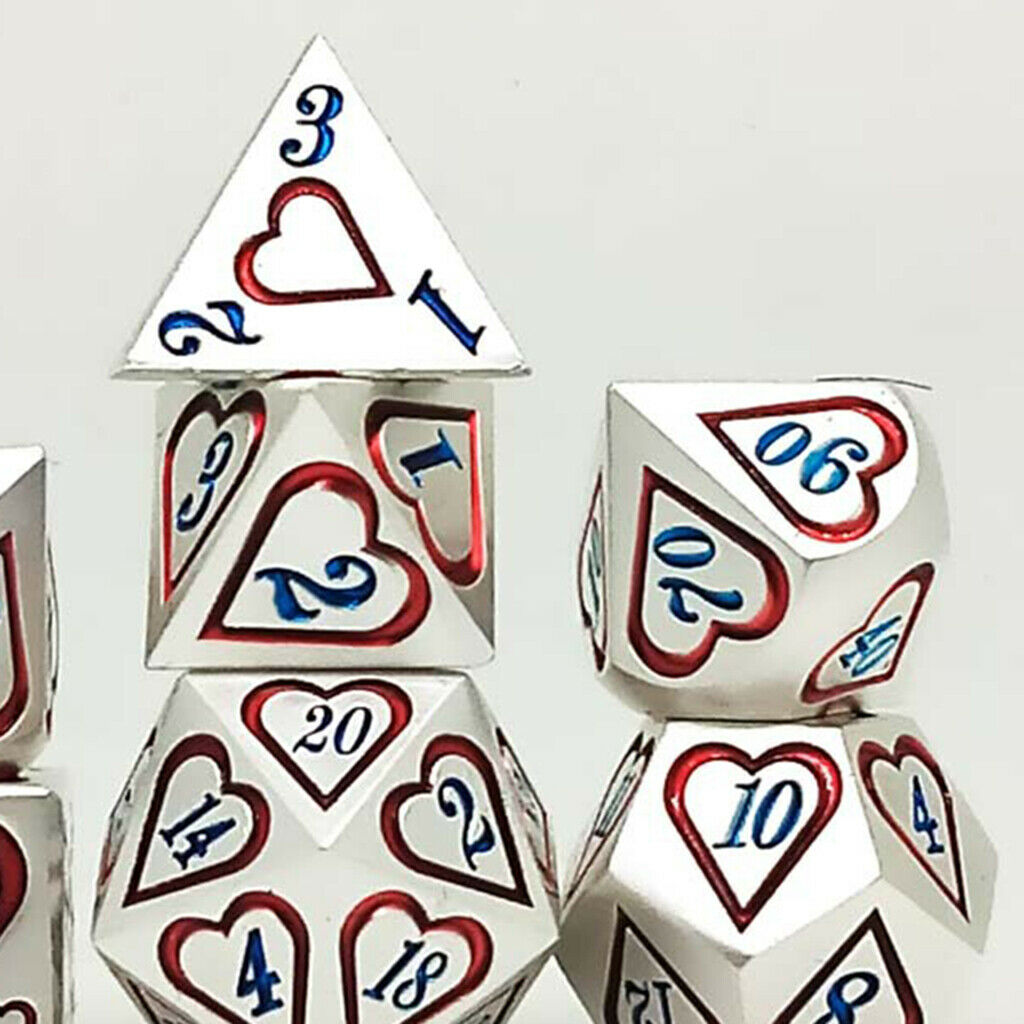 7Pcs Zinc Alloy Multi-sided Dice for Role Play Party Board Game Supplies #9