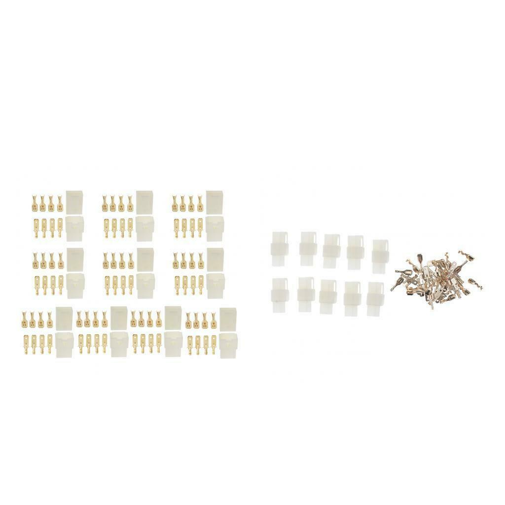 20 Kits Female and Male Connector Plug 2 4 Way Electrical Universal 6.3mm