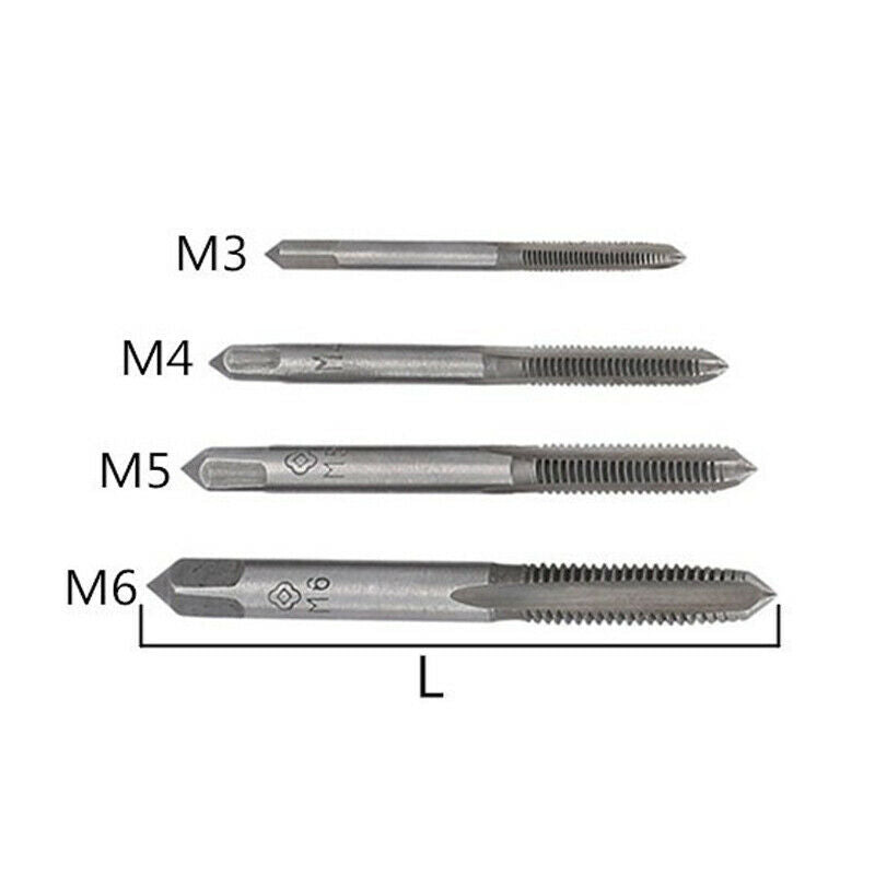 9 Pieces Set Tap and Die Set M3-6T Type Hand Alloy Steel 4 Taps 4 Twist Drills