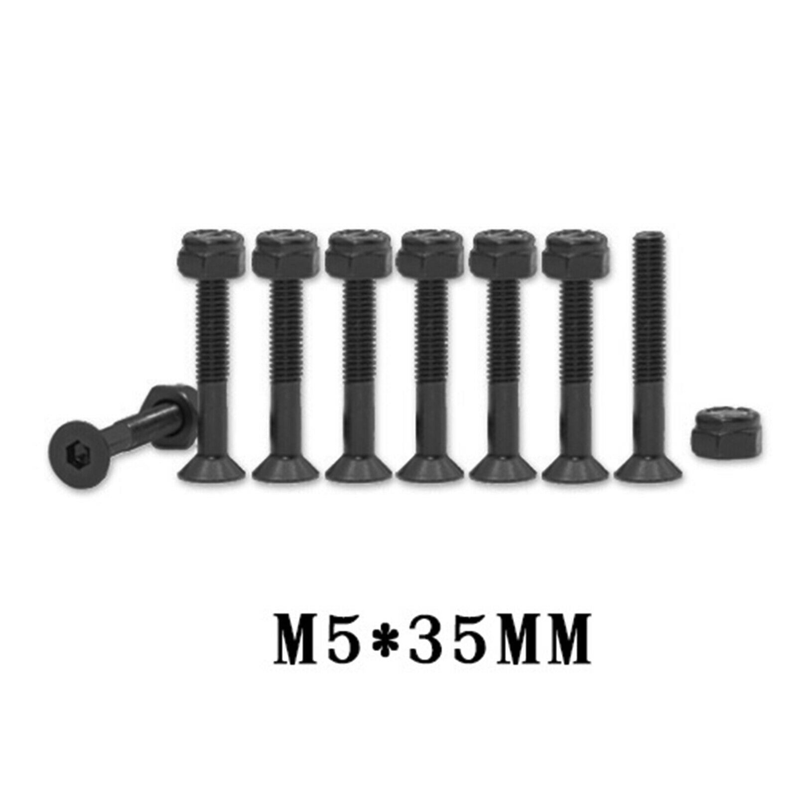 8pcs Replacement Longboard Skateboard Hardware Screws Mounting Black Acce 35mm