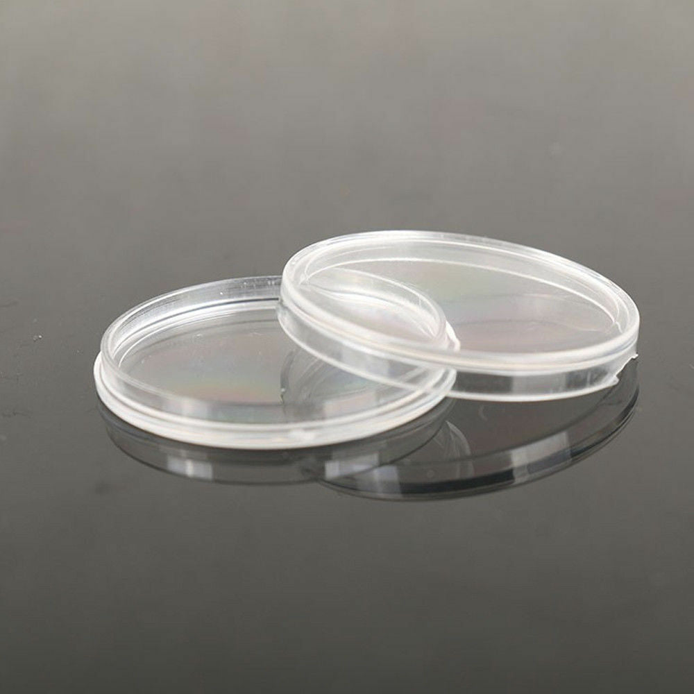 10Pcs Clear Round Plastic Coin Capsule Container Storage Box Holder Case 40mm