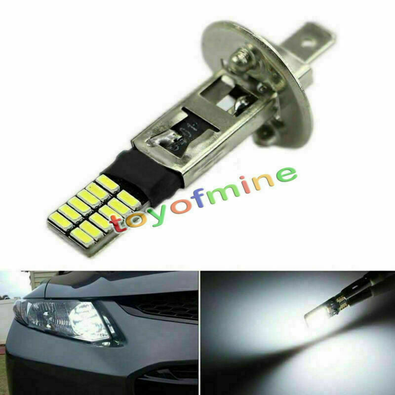 Superbright 6500K HID Xenon White 24-SMD H1 LED Bulbs for Fog Lights Driving DRL