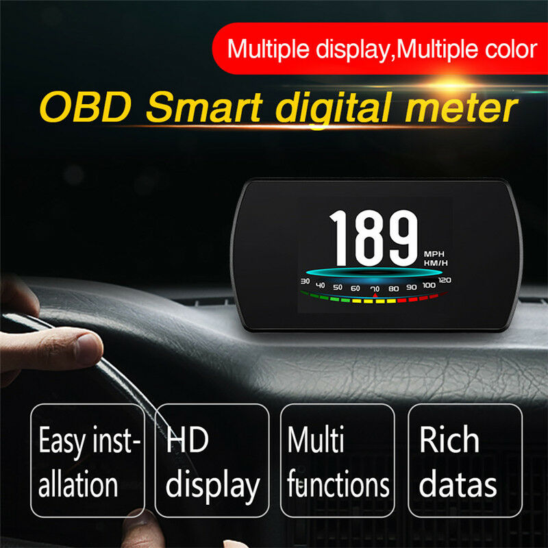 Universal HUD Head-up Display Car OBD2 Smart Digital Speedometer Speed Alarm