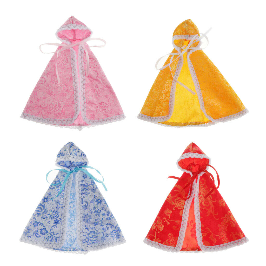 4 Pieces Costume Accessory Cloak for 1/6 BJD Licca/Momoko/Azone Dress Up
