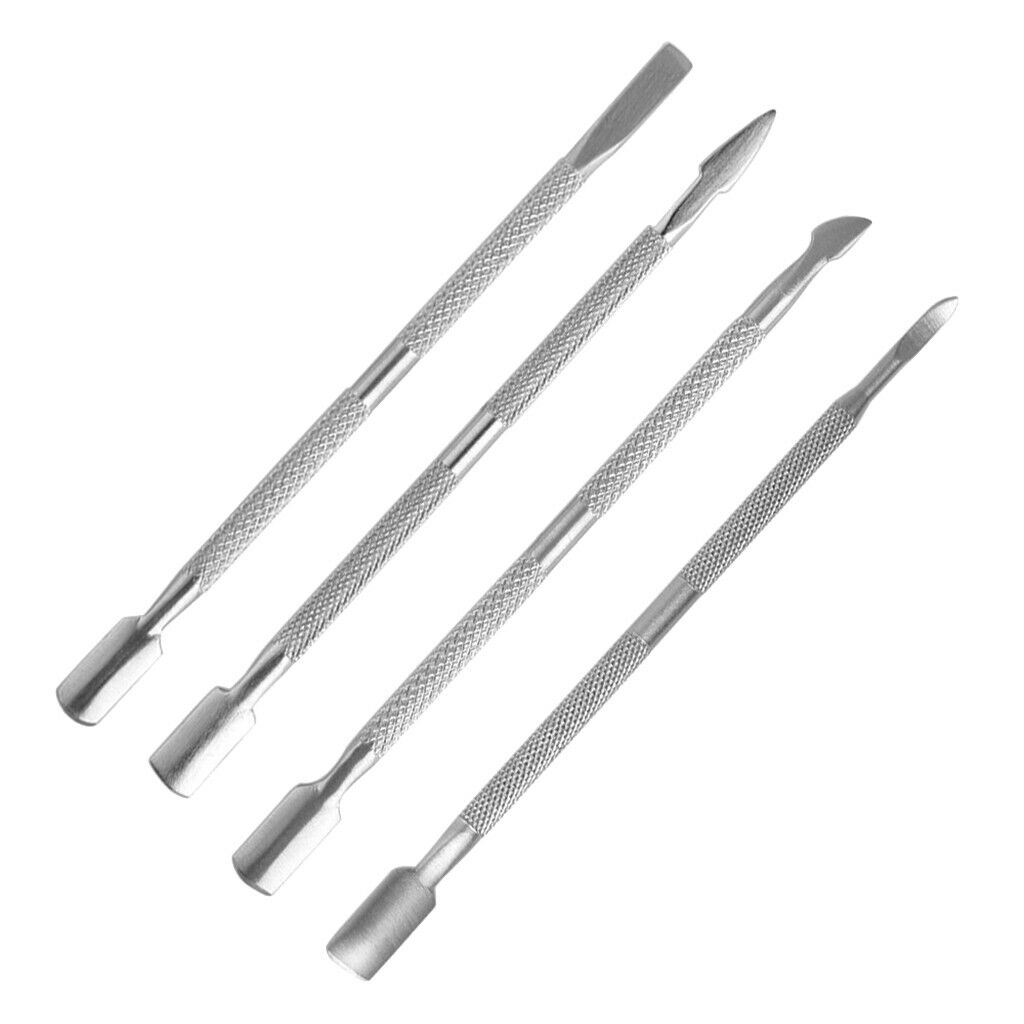 4x Rustproof Cuticle Pusher Spoon Gel Nail Remover Manicure Pedicure Tool