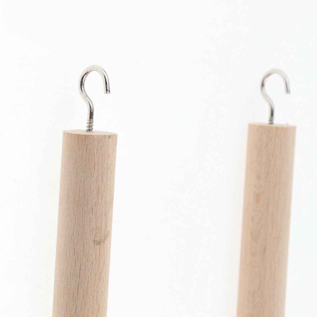 Wooden swing perch with bell for bird cage
