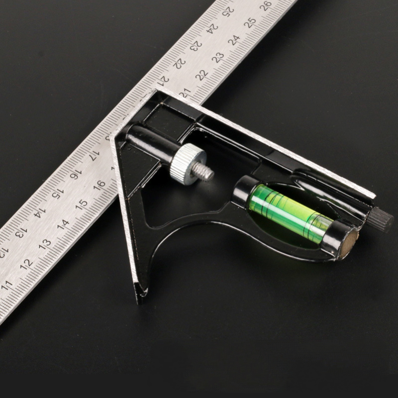 Multi-Function Ruler Woodworking Measuring Ruler Level Adjustment