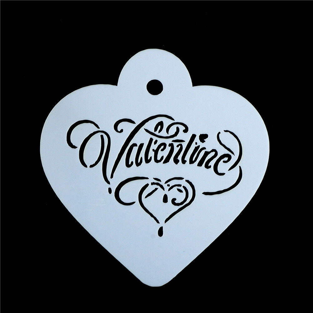 Valentine Cappuccino Coffee Stencils Cake Template Mold Strew Flowers To .l8