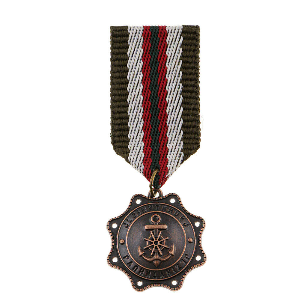 6 Pieces Geometric Medal Pendant Badge Fabric Uniform Brooch