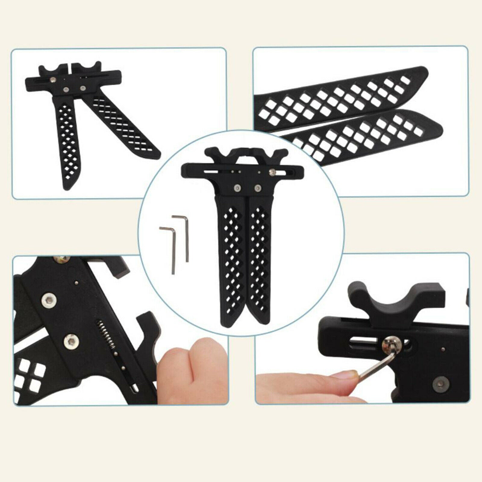 Archery Bow Stand Holder Folding Portable Bows Support Limb Clamp Kickstand