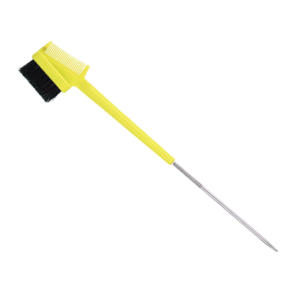 Eyebrow Eyelash Comb Brow Brush Beauty Makeup Hair Edge Comb Yellow