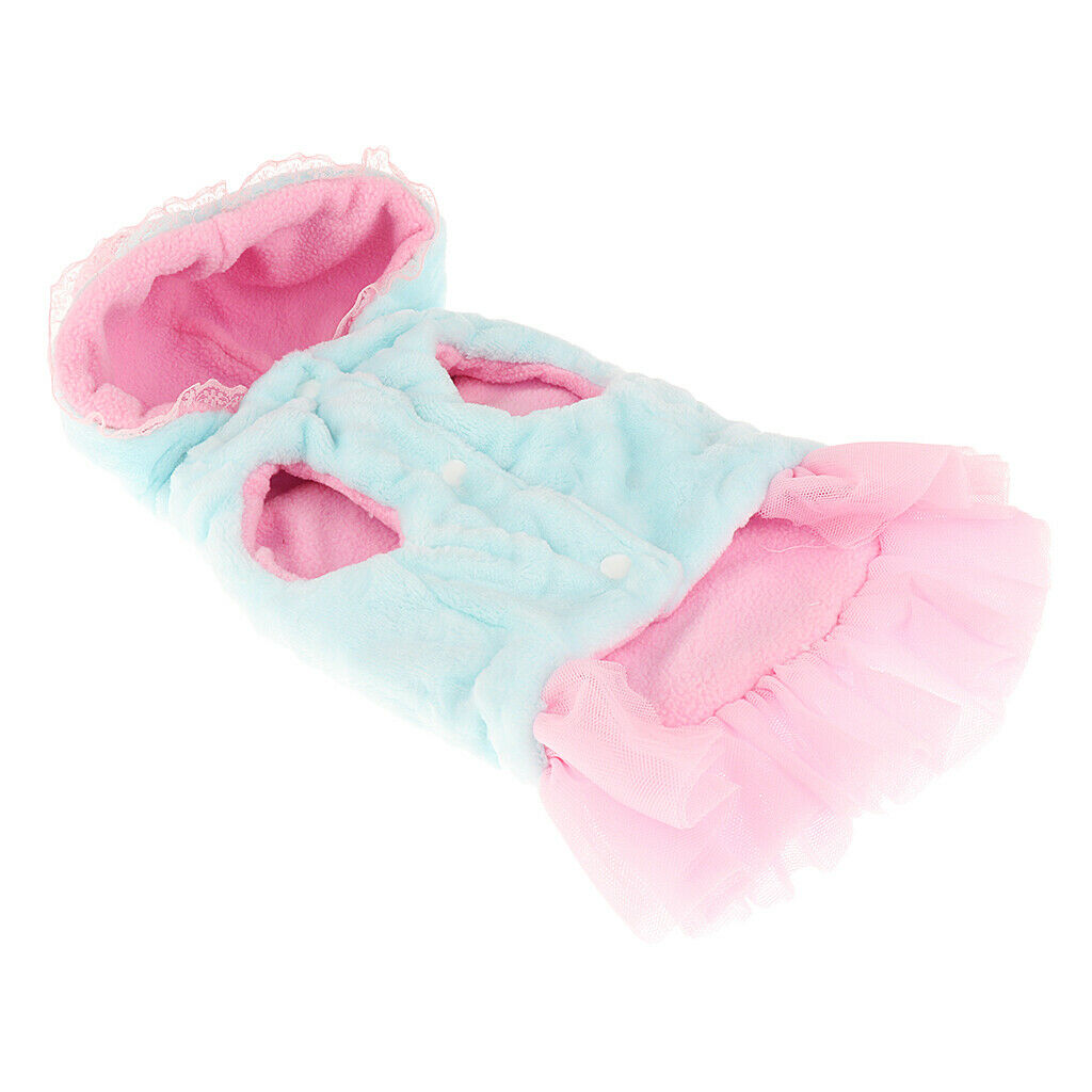 Pet Dog Fashion Velvet Dress Skirt Holiday Party Costume Clothes Blue XL