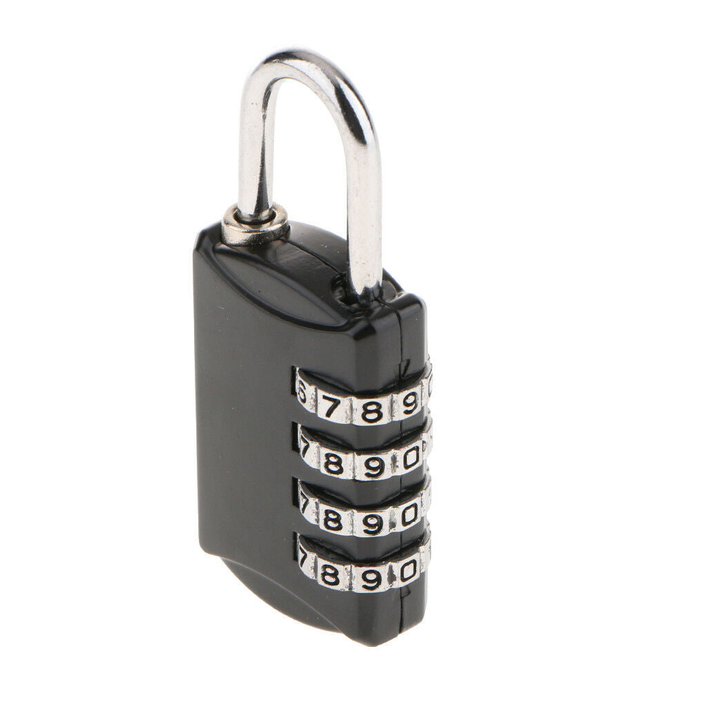 MagiDeal 4 Digit Combination Lock Luggage Resettable Code Padlock 16H Black
